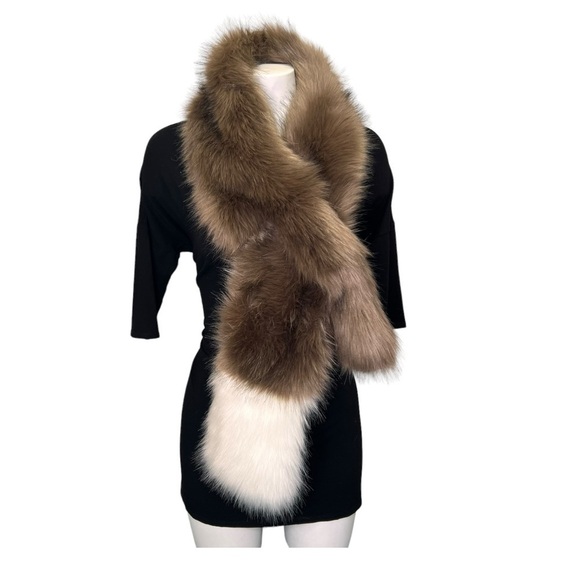 JustFab Faux Fur Dipped Fur Stole - Picture 3 of 9